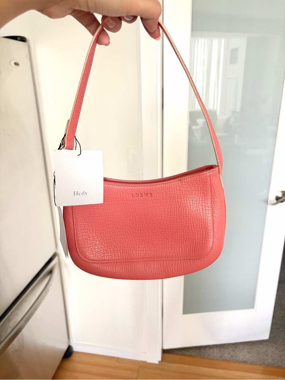 Vintage Loewe Pink Leather Shoulder Bag